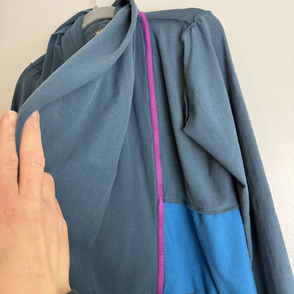 Matilda Jane Cardigan Women Size M Blue Colorblock Open Front Stretch - Picture 2 of 15